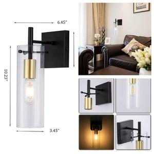 Modern Metal Black & Gold Wall Sconce
